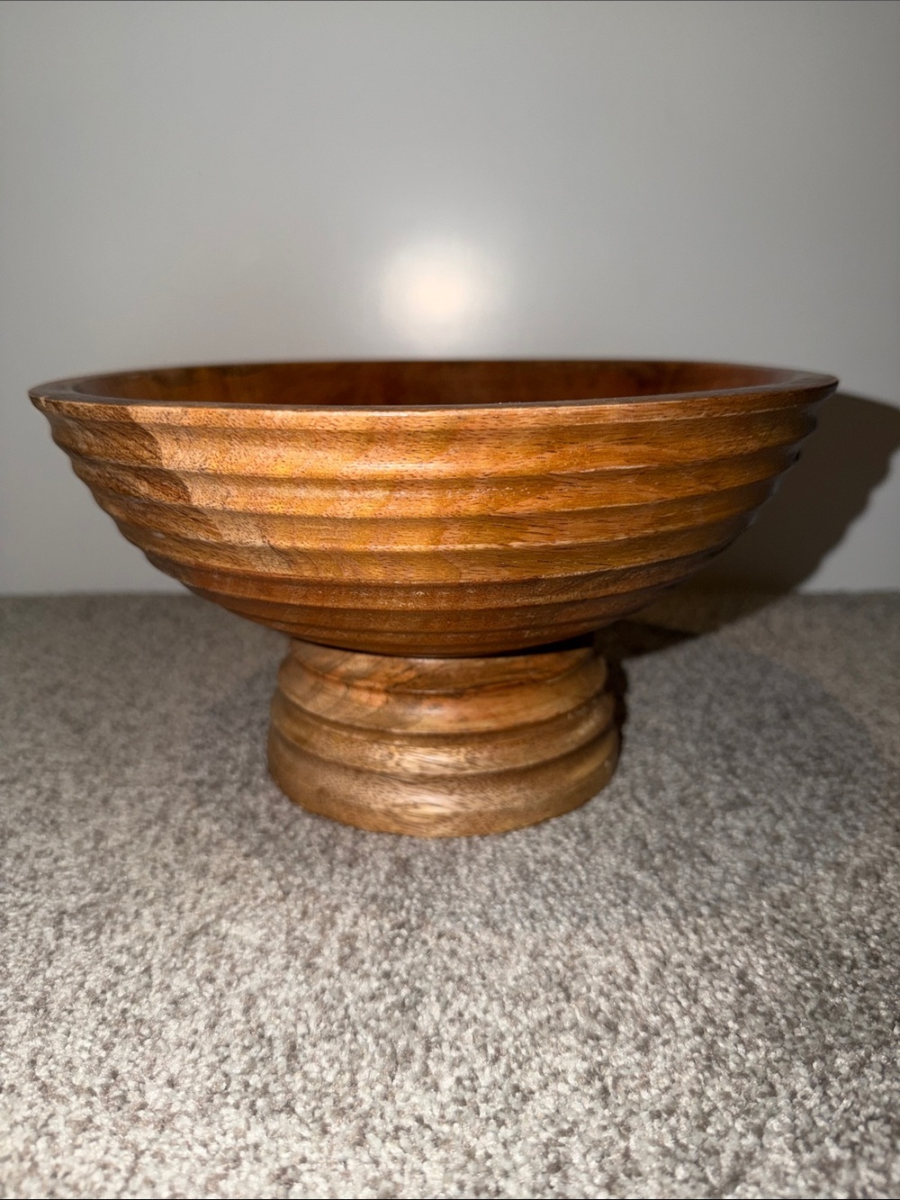 Hand-Turned Wooden Serving Bowl - Rich Chestnut Finish